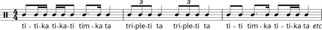 Simple Time Rhythm with Rhythm Names from page 133 of the Musicianship & Aural Training for the Secondary School Level 3